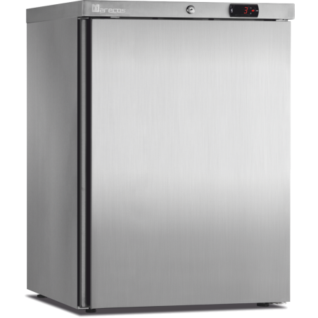 Mini armoire inox 122L - Température +1/+8°C - Porte réversible - Thermostat digital - Serrure incluse
