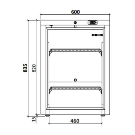 Mini armoire vitrée - Température +1/+8°C - 122L - Porte réversible - Thermostat digital - LED - Serrure - 230V