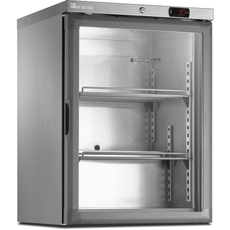 Mini armoire porte vitrée - température négative (-22/-18°C) - Extérieur inox - Volume : 115L,