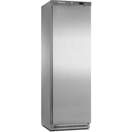 Armoire Série 430 - 1 porte vitrée 308L blanc/inox - Froid ventilé - LED - Serrure - Dégivrage auto - 477x470 cm