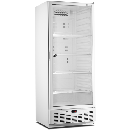 Armoire réfrigérée GN2/1 - Température +1/+8°C - Porte vitrée - Froid ventilé - Dégivrage auto - Étagères amovibles