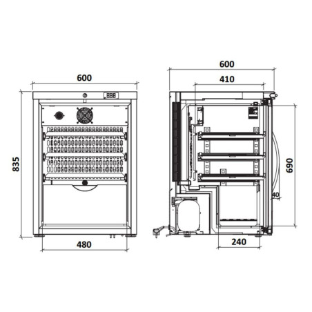 Armoire à vin mono-température Gamme service - Froid ventilé - Éclairage LED - Serrure - Étagères bois