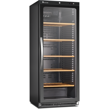 Armoire à vin mono-température - Gamme service - Skinplate noir - Froid ventilé - Porte verre réversible - LED