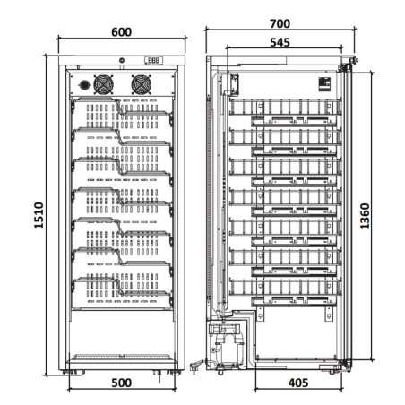 Armoire à vin mono-température - Gamme Exclusive - Porte verre anti-UV - 101 bouteilles - 600 x 740 x 1510 mm