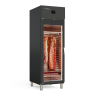 Armoire noire de maturation viande - 1 porte vitrée - Éclairage LED - Intérieur inox AISI-304 - Extérieur noir