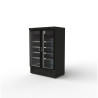 Armoire minimarket - 2 portes - Portes vitrées LED - 8 étagères réglables - Froid ventilé - 1404 l