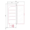 Armoire minimarket - 2 portes - Portes vitrées LED - 8 étagères réglables - Froid ventilé - 1404 l
