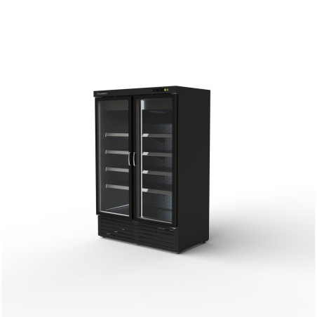 Armoire minimarket 2 portes - Portes vitrées LED - 8 étagères réglables - Froid ventilé - T°-25°/-18°C - 1404 l