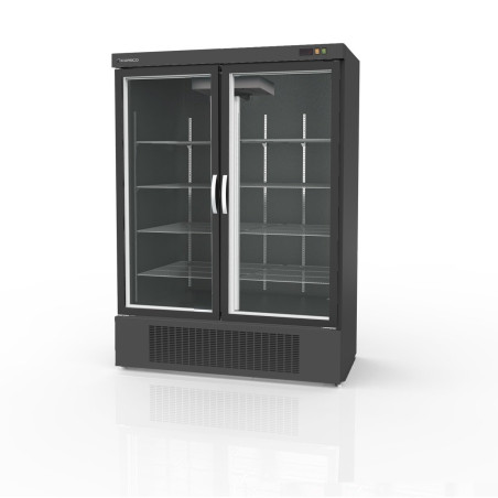 Armoire Gourmet - Température -2°/+8°C - 1201L - 2 Portes Vitrées - Noir - Éco-énergie - LED - Alarme Température