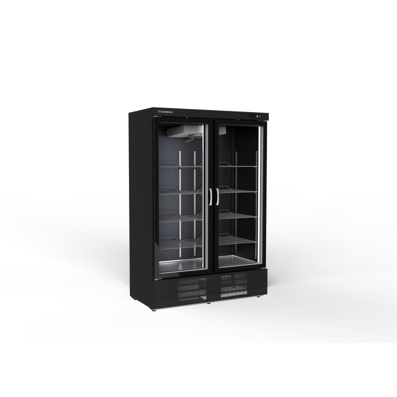 Armoire Gourmet - Température -2°/+8°C - 1201L - 2 Portes Vitrées - Noir - Éco-énergie - LED - Alarme Température