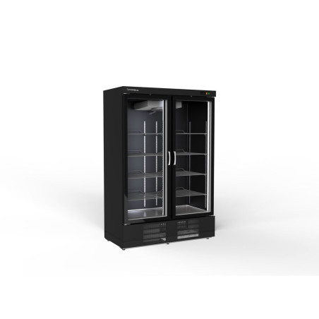 Armoire Gourmet - Température -2°/+8°C - 1201L - 2 Portes Vitrées - Noir - Éco-énergie - LED - Alarme Température