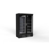 Armoire Gourmet - Température -2°/+8°C - 1201L - 2 Portes Vitrées - Noir - Éco-énergie - LED - Alarme Température