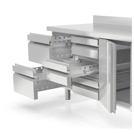 Meuble 700 positif - Série GASTRO - T° -2°/+8°C - 2 portes pleines - Capacité 265L - Inox AISI-304 - Éco énergie