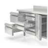 Meuble 700 positif - Série GASTRO - T° -2°/+8°C - 2 portes pleines - Capacité 265L - Inox AISI-304 - Éco énergie
