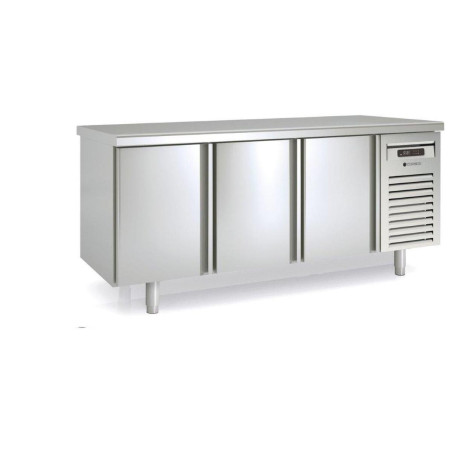 Meuble 700 positif Série GASTRO - T°-2°/+8°C - 3+3 portes pleines - 450L - Inox AISI-304 - Éco énergie - Alarme temp.