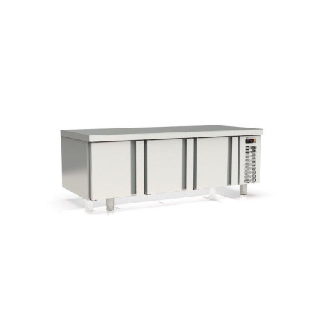 Meuble GN1/1 - Température -2°/+8°C - 3 portes - Inox AISI-304 - Thermostat digital - Compresseur ventilé