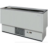 Refroidisseur bouteilles/cannettes Série Fond PLAT - T° +0°+7°C - 3P - 260L - Ext. blanc/int. galva - Inox AISI-304