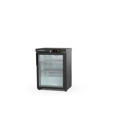 Arrière bar - T°+2°/+8°C - 1 porte vitrée - Stockage 150 bouteilles - 128l - LED - Serrure - Éco énergie - H 850 mm