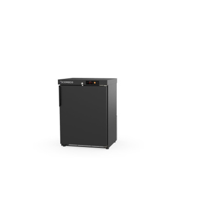 Arrière bar - +2°/+8°C   1 porte pleine 150 bouteilles - 130l - Acier noir - LED - Serrure - Éco énergie - H 850 mm