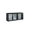 Arrière bar 3P vitrées T° +2°/+8°C - 500 bouteilles - 490l - Acier noir - LED - Serrure - Éco énergie - H 820 mm