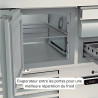 Meuble saladette 700 positif - GASTRO - T° 0°/+8°C - 2 portes - 200L - Dessus granit - 5 bacs GN1/6 - Inox AISI-304