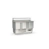 Meuble saladette GASTRO - 3 portes - 320L - T° 0°/+8°C - Dessus granit - Inox AISI-304 - Éco énergie - Alarme temp.