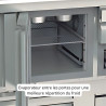 Meuble de préparation 700 positif FAST FOOD GN1/1 - T° 0°/+8°C - 2P 200L - Dessus inox - 15 bacs GN1/6 - Inox AISI-304