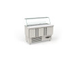 Meuble de préparation 700 positif FAST FOOD GN1/1 - T° 0°/+8°C - 3P 320L - Dessus inox - 18 bacs GN1/6 - 6 bacs GN1/9