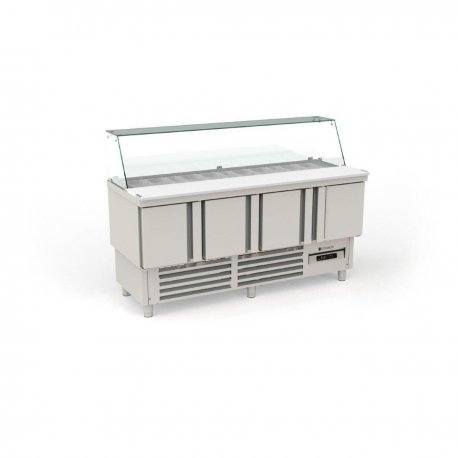 Meuble de préparation 700 positif - 4 portes