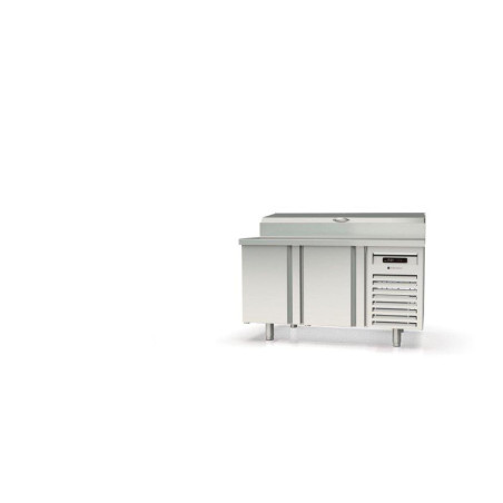 Meuble de préparation positif 700 - T° 0°/+8°C - 2 portes - Capacité 265L - Inox AISI-304 - Éco-énergie