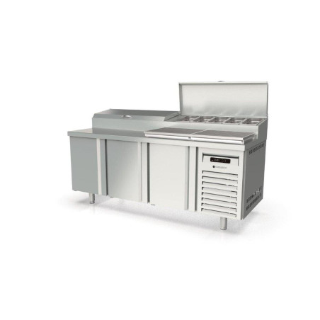 Meuble de préparation positif Top 800 - 3P pleines - 595L - T° 0°/+8°C - Inox AISI-304 - Économie d'énergie