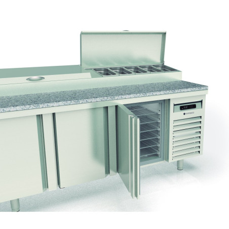 Meuble de préparation positif Top 800 - 3P pleines - 595L - T° 0°/+8°C - Inox AISI-304 - Économie d'énergie