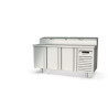 Meuble de préparation positif 700 - T° 0°/+8°C - 3 portes - 10 bac GN 1/6 - Capacité 450L
