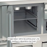 Meuble pizza compact 700 - positif - T° -2°/+8°C - 3 portes - Capacité 320L - Dessus granit - Inox AISI-304