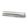 Présentoir à ingrédients 1/3 - Inox 18/10 - 11 bacs GN 1/3 - Thermostat digital - Économie d'énergie - Alarme T°