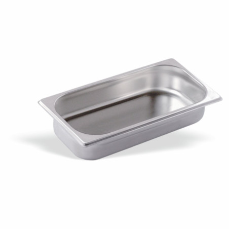 Bac Gastronorme Inox 18/10 - GN1/3 - 325x176x100mm - 3,8L - Bords Renforcés - Température -40/+90°C