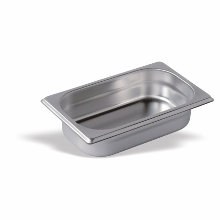 Bac Gastronorme inox 18/10 - GN1/4 - 265x162x150mm - 4,1L - Bords renforcés - Température -40/+90°C
