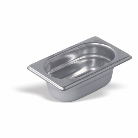 Bac Gastronorme inox 18/10 - GN1/9 - 176x108x100mm - 0,9L - Bords renforcés - Température -40/+90°C