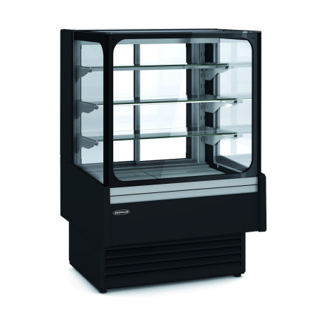 Vitrine arrière 3 étagères - Acier plastifié - Inox AISI-304 - Froid ventilé - LED - Double vitrage