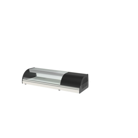 Vitrine à sushis inox - LED - Double évaporateur - Thermostat digital - Température 0°/+5°C - Verre sécurit - 1050 x 410 x 255 m