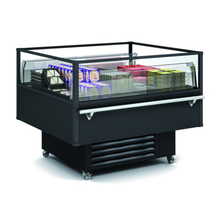 Vitrine libre-service - Extérieur acier - Intérieur époxy - Température -1°/+5° - Gaz R290 - 230L - 1253 x 974 x 1246 mm