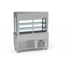 Vitrine inox 3 niveaux - Température +4°/+12°C - Capacité 4 GN1/1 - Meuble hors d'œuvres/desserts