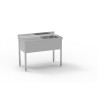 Plonge série 600 - 1 bac - Égouttoir gauche - Inox 304 - 1200x600 - Bac 500x400x250 - Sans robinetterie