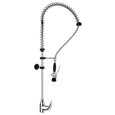 Robinet douchette mélangeur - Laiton chromé - Gamme industrielle - Douchette ergonomique - Accessoires inclus