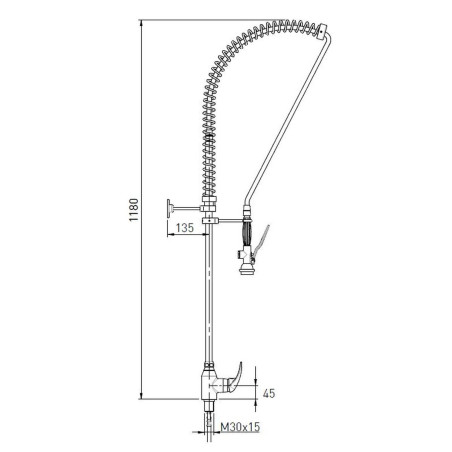 Robinet douchette mélangeur - Laiton chromé - Gamme industrielle - Douchette ergonomique - Accessoires inclus