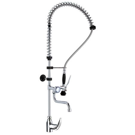Robinet col de cygne - Laiton chromé - Douchette ergonomique - Gamme industrielle - Accessoires inclus