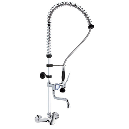 Robinet douchette mural 2 voies - Laiton chromé - Ergonomique - Accessoires inclus