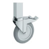 Kit roulettes inox 125mm - 2 avec frein, 2 sans frein - Pour table 2m