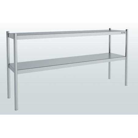 Étagère 2 niveaux inox - 1300x350x700 - Montage facile - Tube Ø30 mm - Fixation universelle