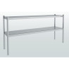 Étagère 2 niveaux - Inox AISI-304 - 1500x350x700 - Montage facile - Tube Ø30 mm - Fixation universelle